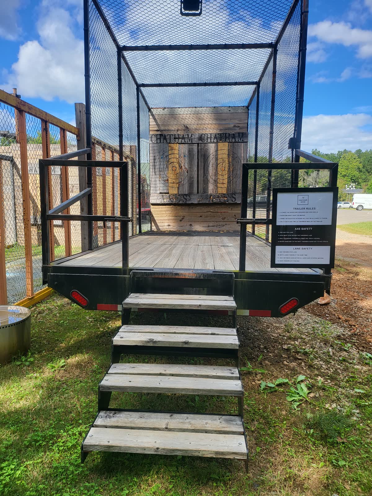 The Chatham Axes mobile throwing unit. Tap to book it for your event